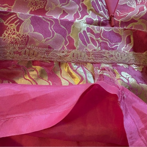 Lilly Pulitzer Raya Strapless Gold Floral Jacquard Dress Size 6 EUC $328 Fancy - Picture 9 of 11